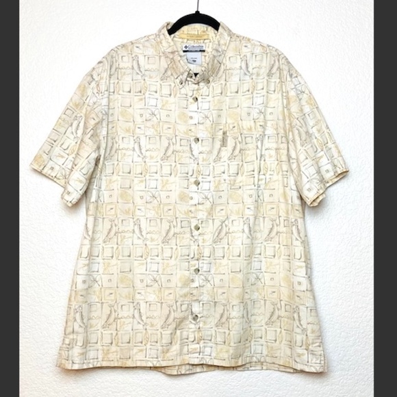 COLUMBIA Men's River Lodge Fish Print Button Shirt - Picture 1 of 6